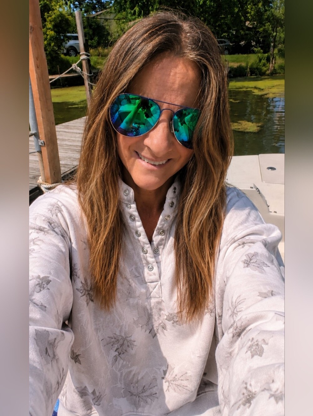 Women's Light Gray Floral Pullover Hoodie Sweatshirt